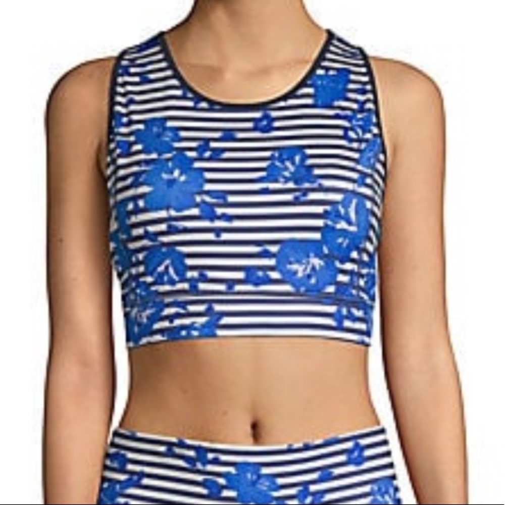 NWT KATE SPADE “hibiscus stripe” sports bra - Picture 3 of 8